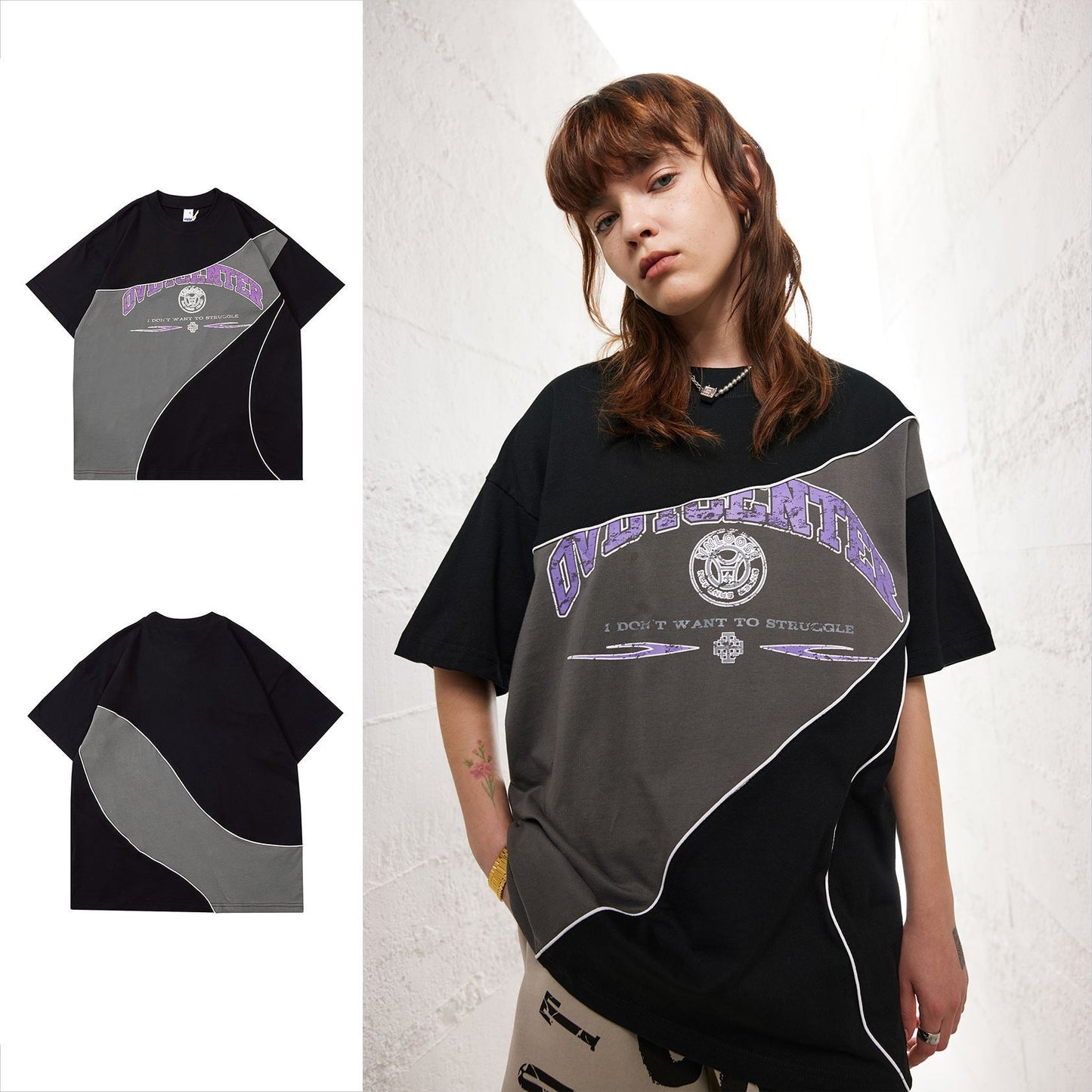 T-shirt à manches courtes débardeur à épaules dénudées, style rétro, à motifs colorés, tendance High Street.