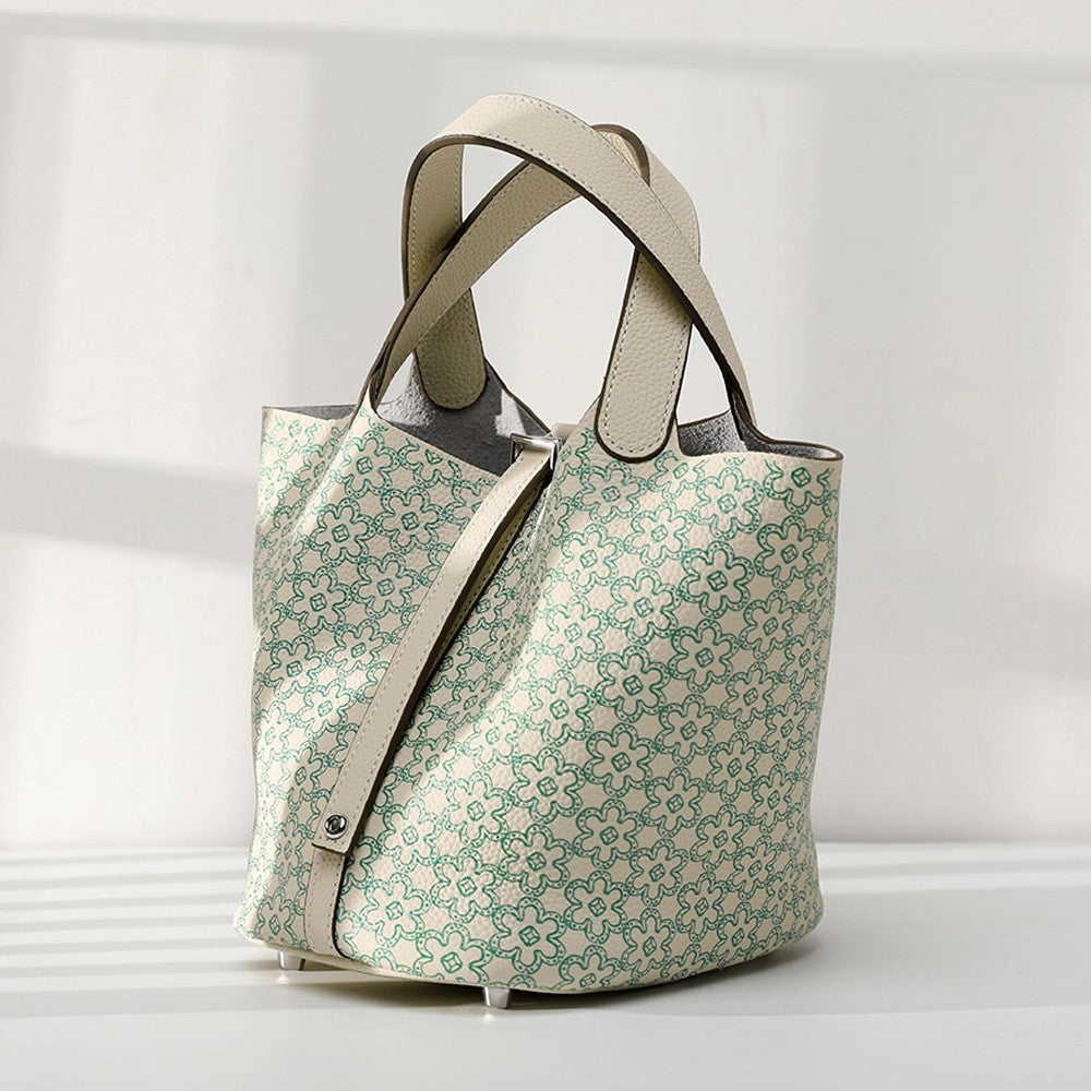 Sac portable en cuir de vache peint avec bandoulière réglable