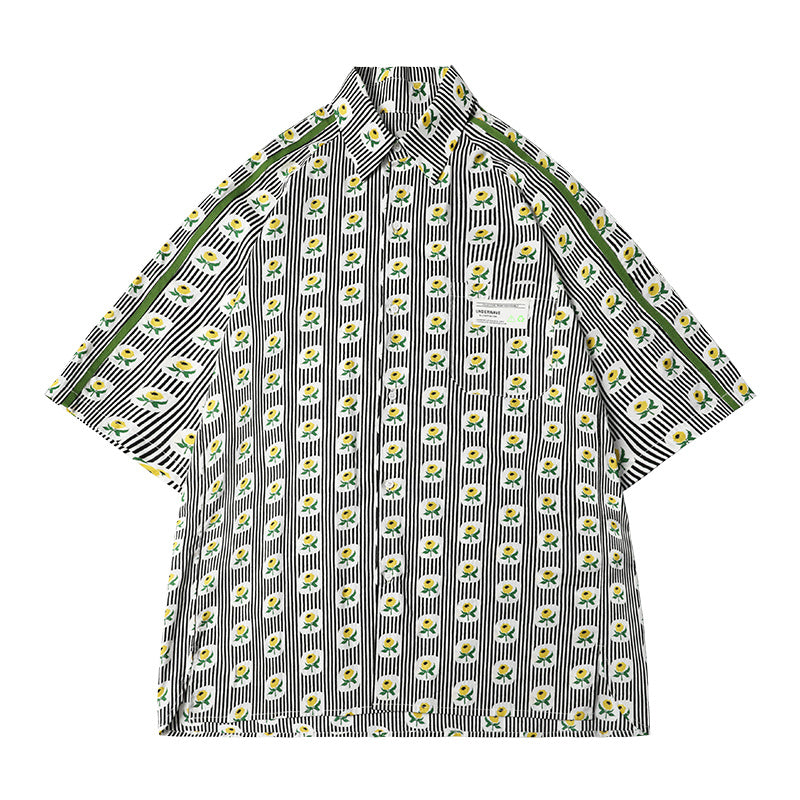 Short sleeve shirt with flowers