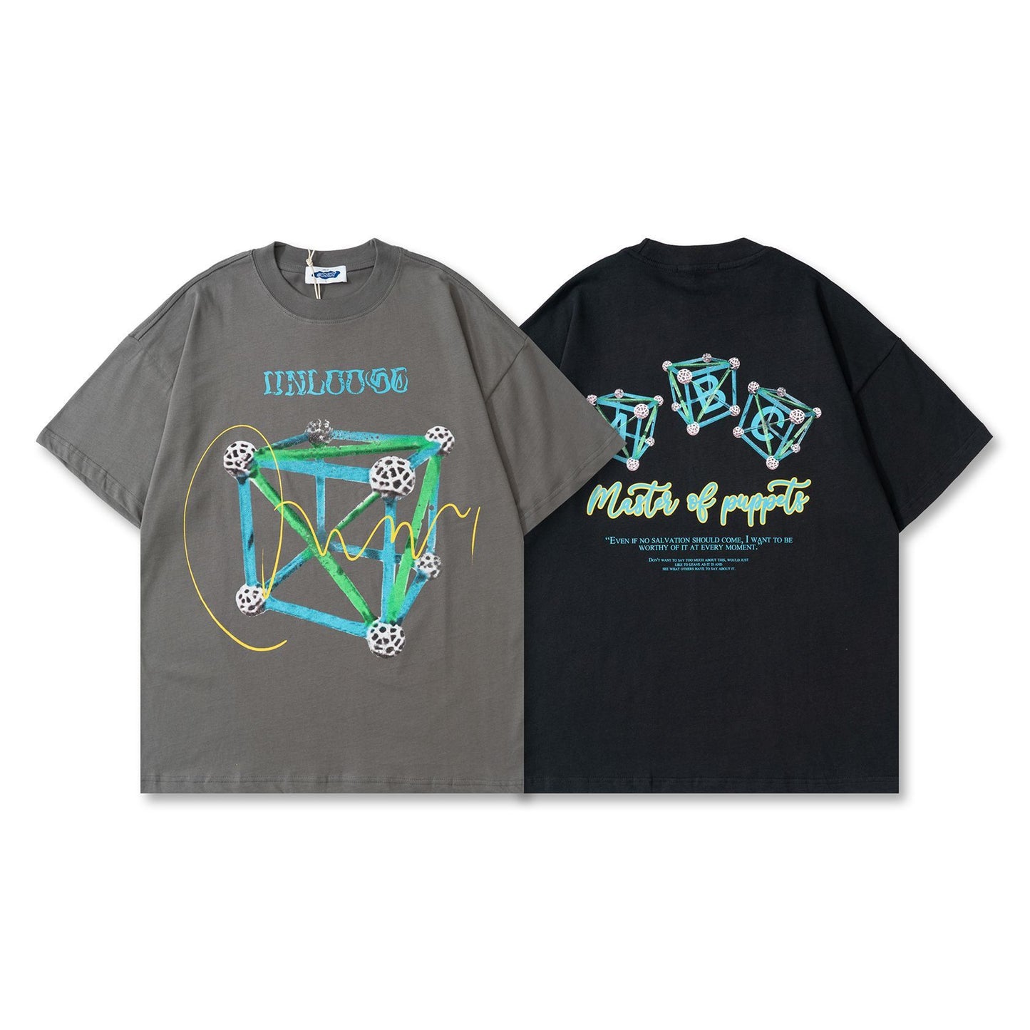 T-shirt à manches courtes à motif cube High Street