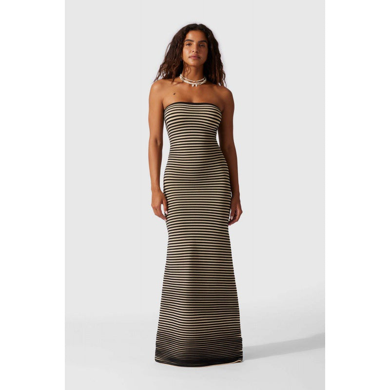 Fashion Graceful Tube Top Slim Fit Sheath Dress