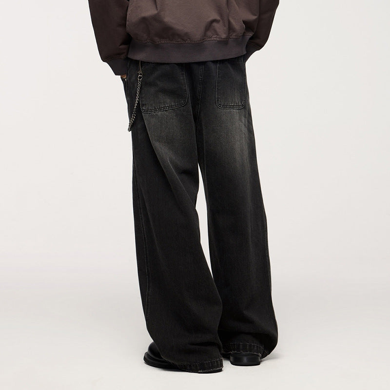 Jeans droits rétro amples pour hommes