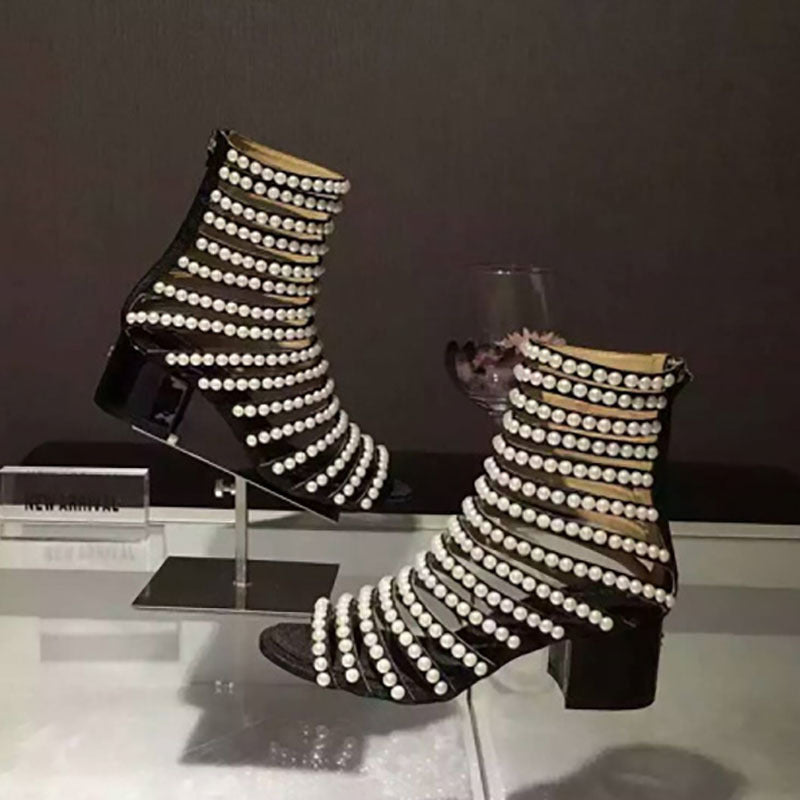 Sandales perlées faites à la main