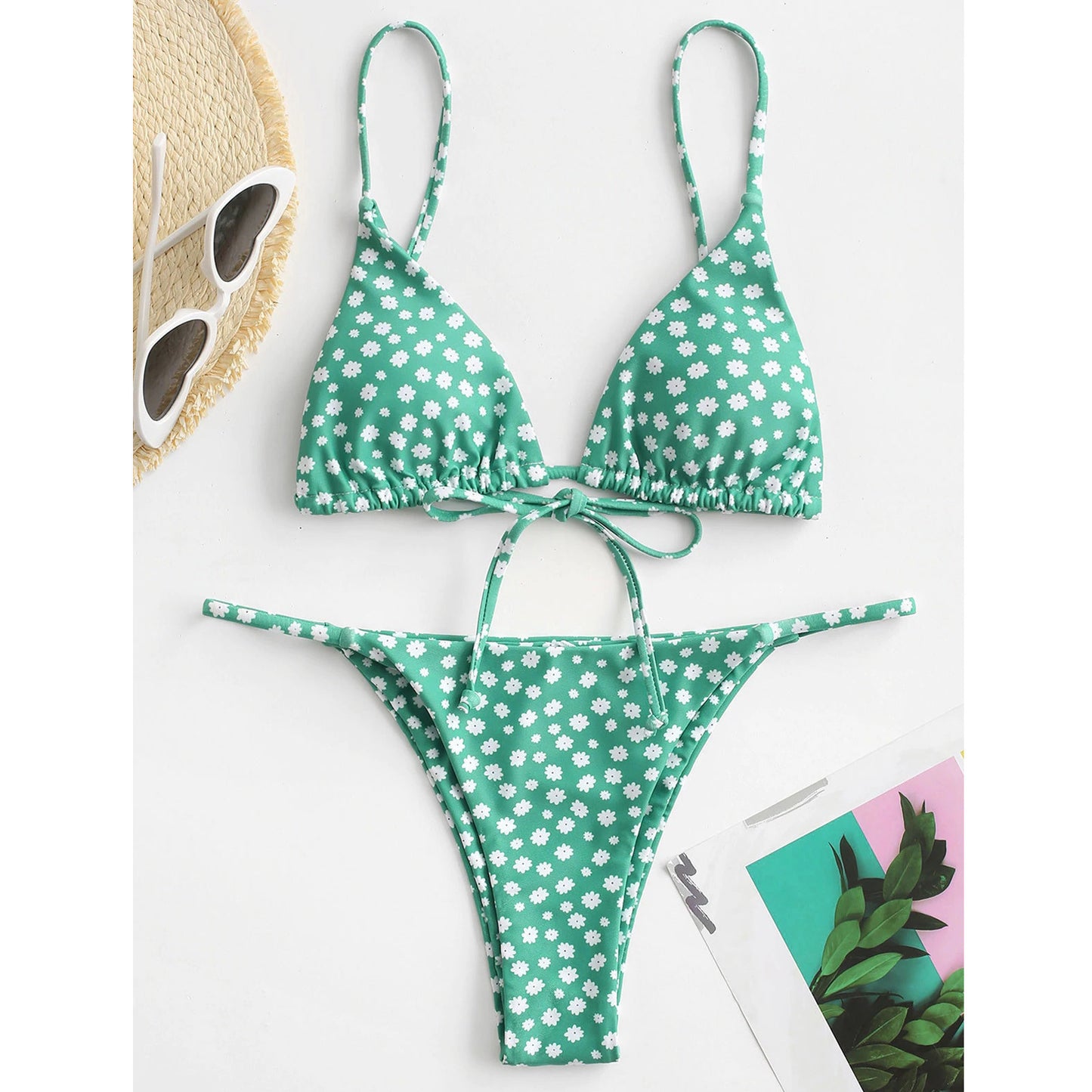 Summer Flowers Print Bikini