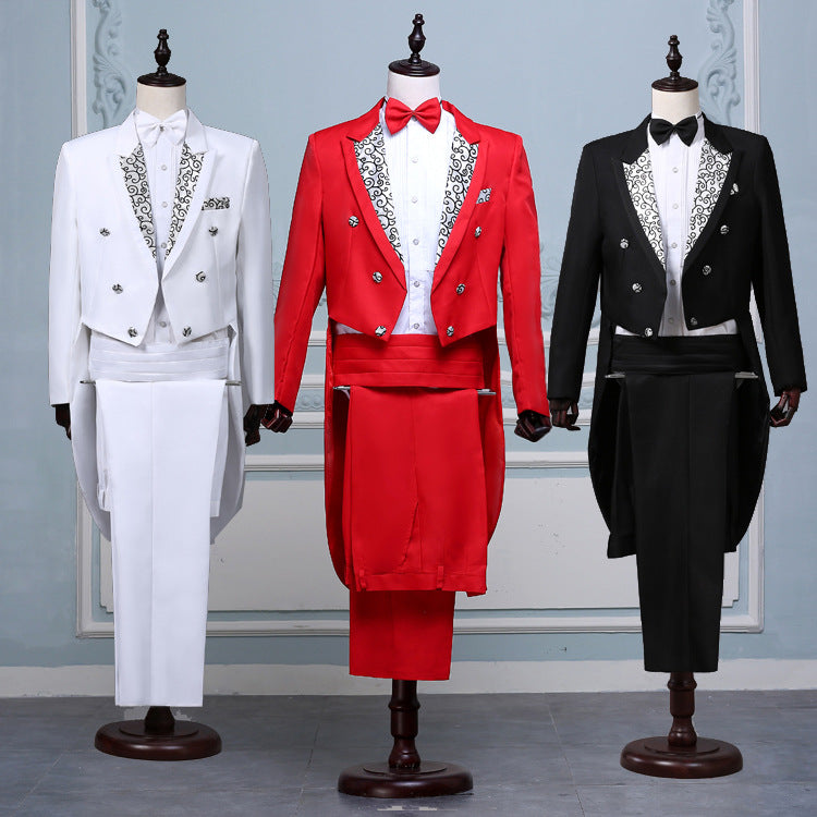 Mens Formal Tuxedo Suit Performance Outfit