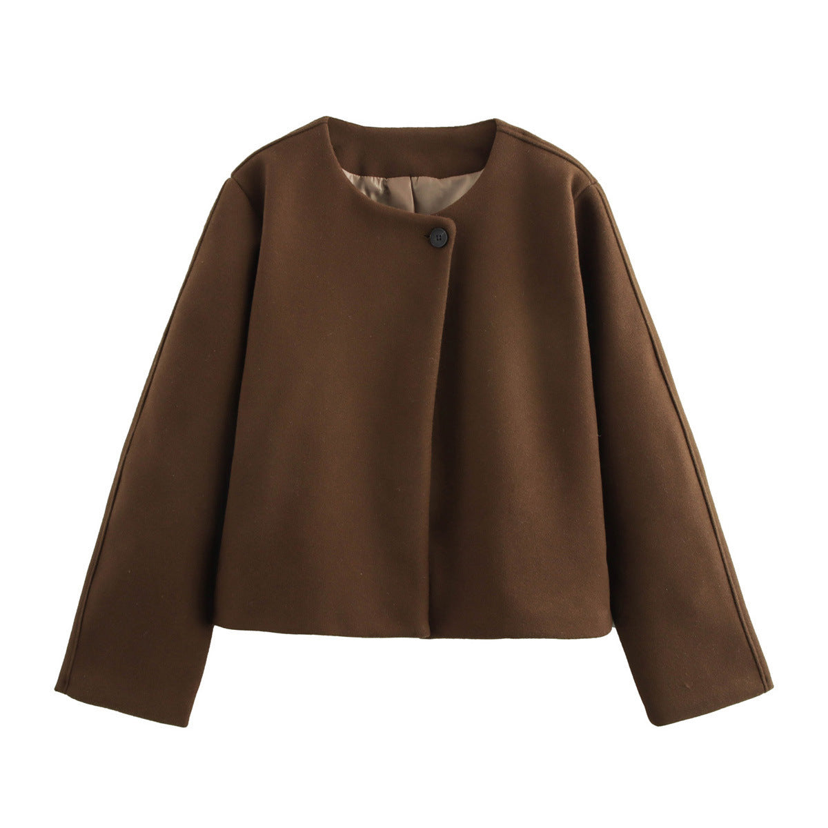 Square Collar Padded Woolen Coat