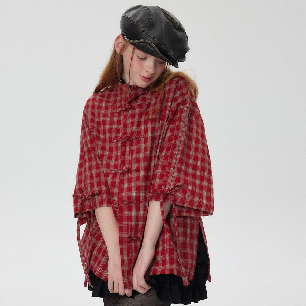 Fashion Short Sleeve Plaid Shirt Men