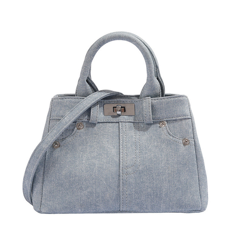Borsa a mano in denim personalizzata alla moda