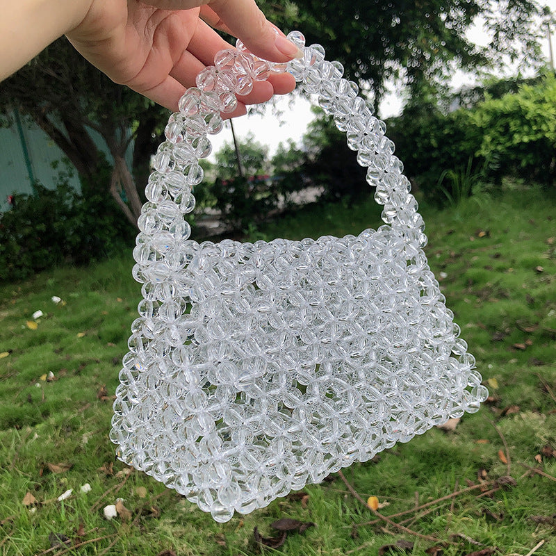 Beaded Triangle Bag Color Acrylic Handbag Three-dimensional Bag