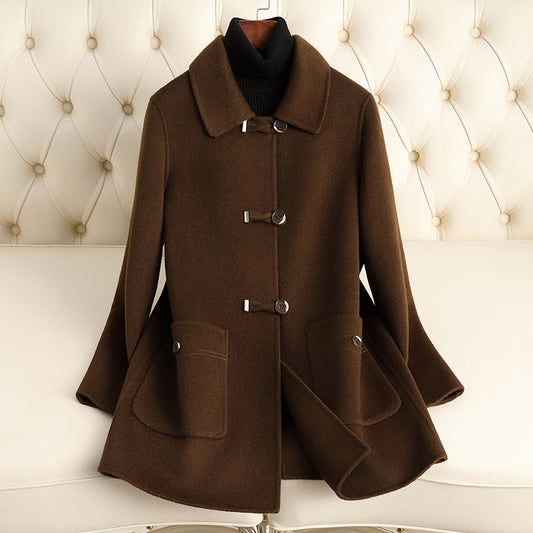 Style Traditional Mother's Woolen Coat For Women