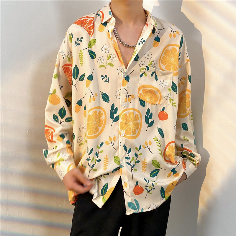 Loose Vintage Floral Shirt Long Sleeve