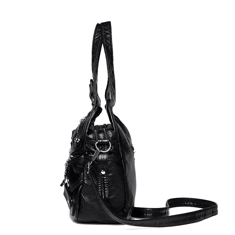 Grand sac à main en cuir lavé