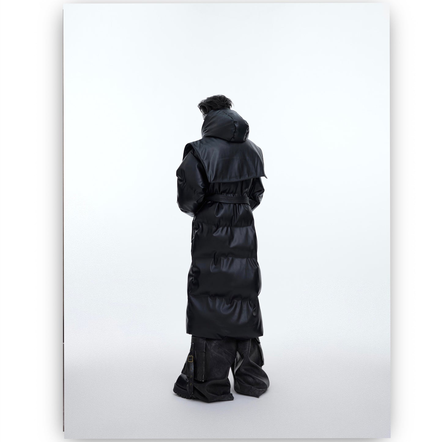 Hooded Shawl Thickened Leather Cotton Jacket