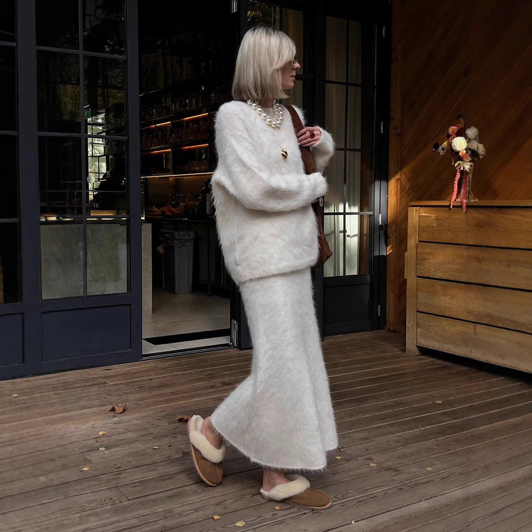 Skirt Suit Women's Knitted Sweater Suit