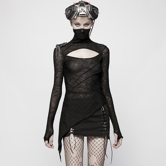 Gothic Lace Slim Fit Long Sleeve T-Shirt