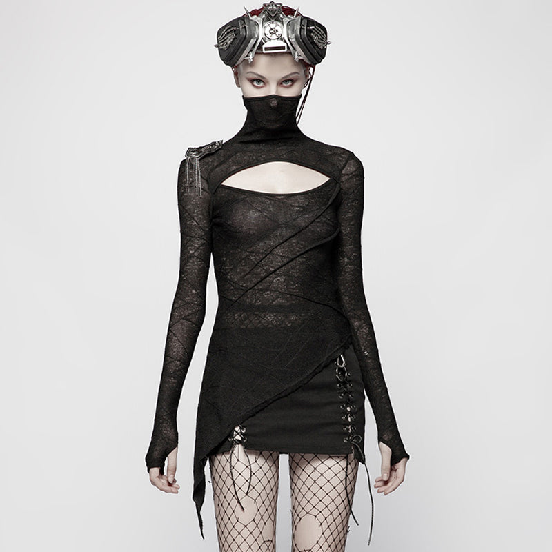 Gothic Lace Slim Fit Long Sleeve T-Shirt