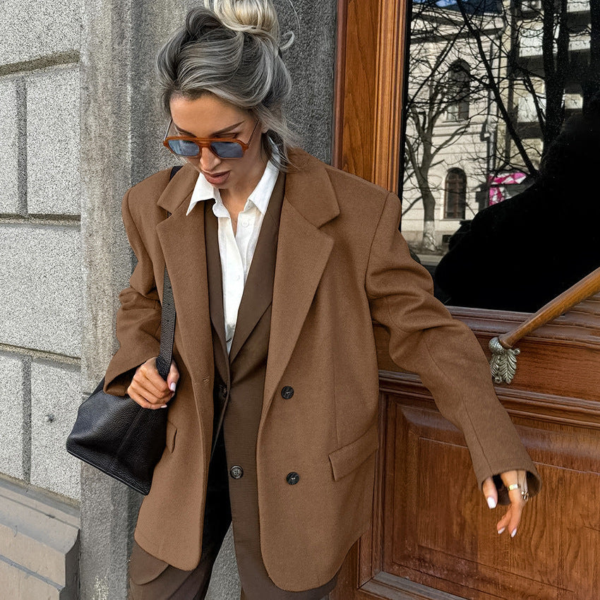 Loose Suit Woolen Coat