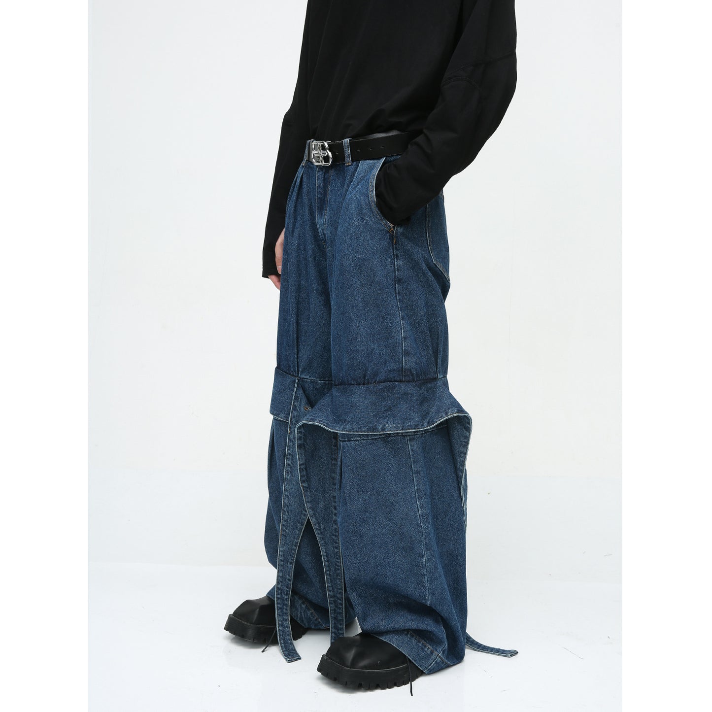 American Niche Deconstructed Design Loose Washed-out Jeans
