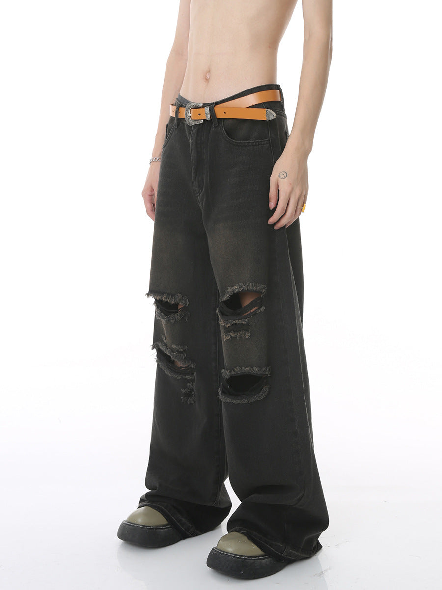 Summer Loose Hole Wide Leg Hip Hop Jeans