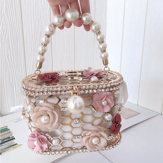 Sac à main à fleurs en perles