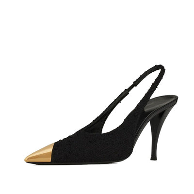 High Heels Feminine Metal Pointed Toe Buckle Strap