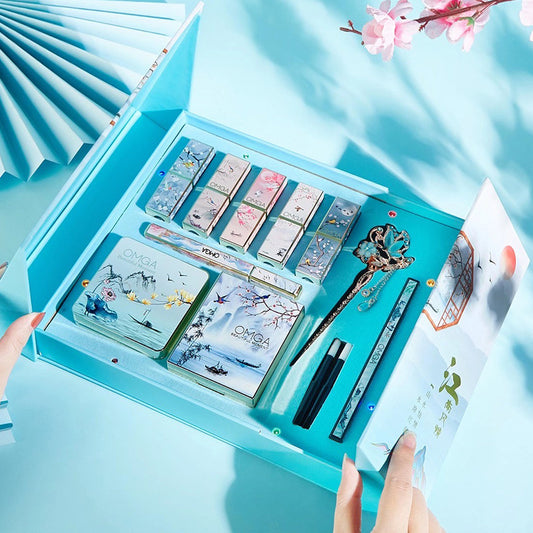 Coffret cadeau de rouge à lèvres sculpté style Cité interdite - Ensemble de maquillage