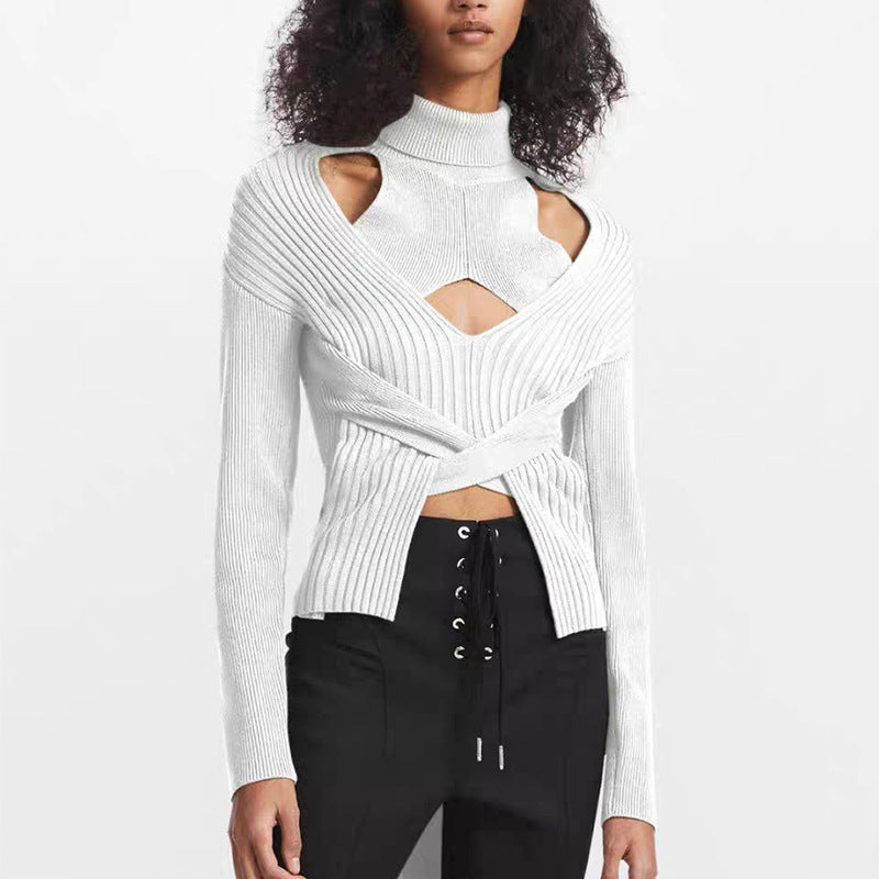 Slim Collar Knitted Sweater