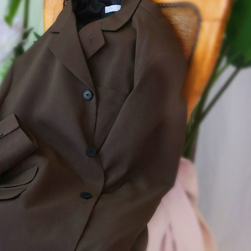 Solid color business loose suit