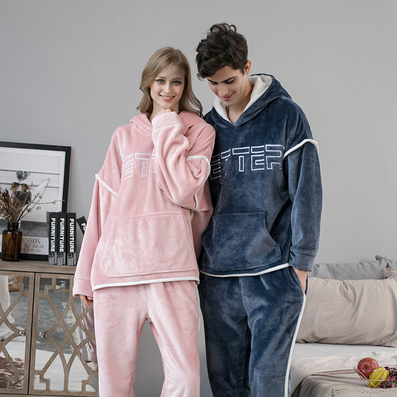 Flannel Couple Home Service Suit For Men And Women
