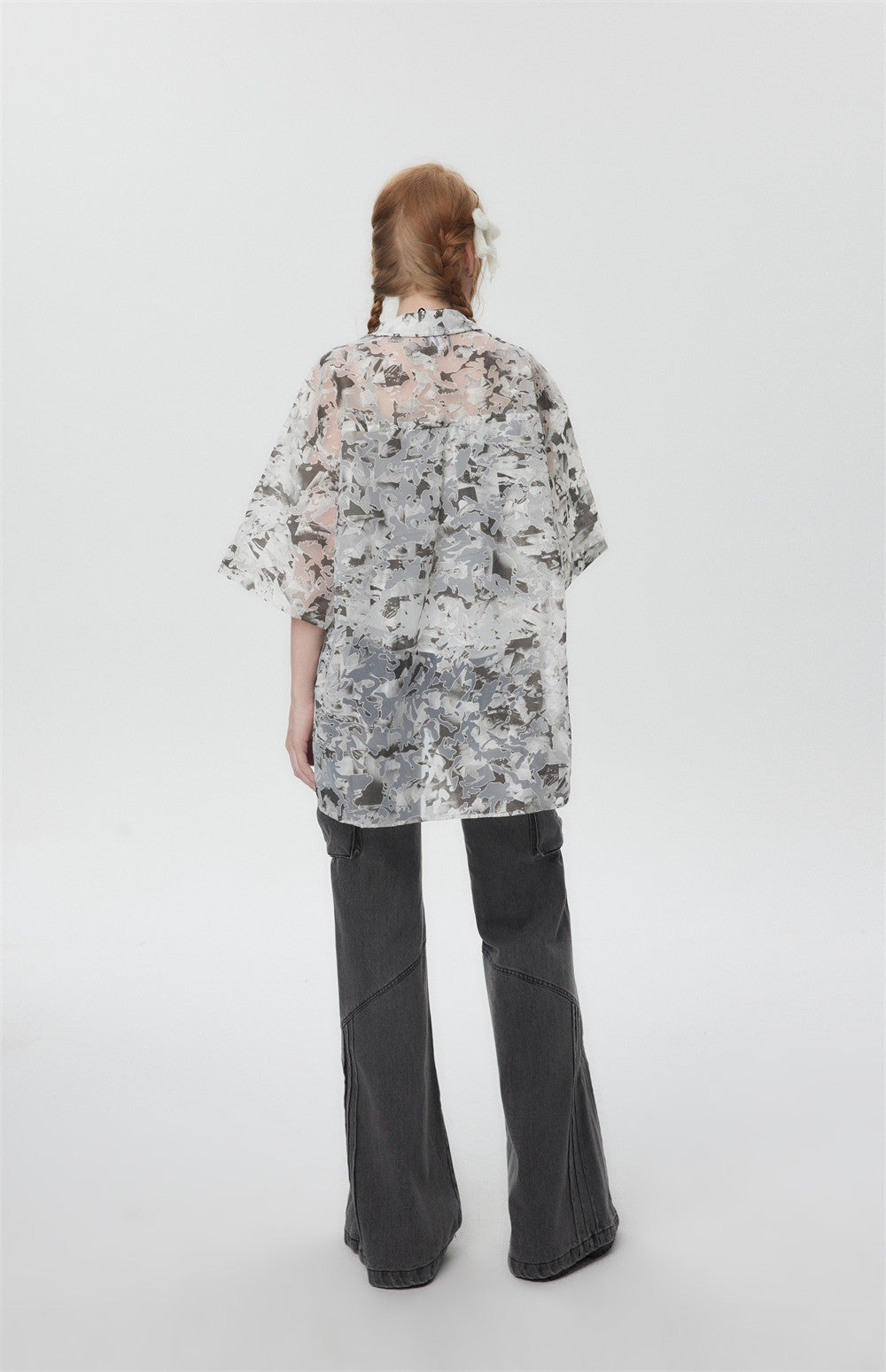 Tie-dyed Contrast Color Short-sleeved Shirt For Men