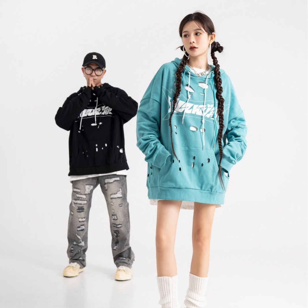 Pull à capuche ample style hip-hop américain