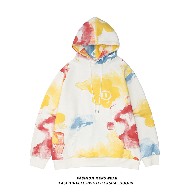 Street Cool Tie-dye Long-sleeved Hooded Sweater