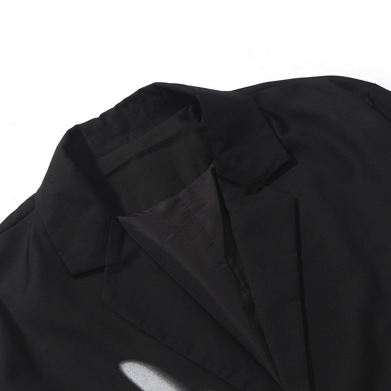 Manteau de costume foncé pour homme Graffiti