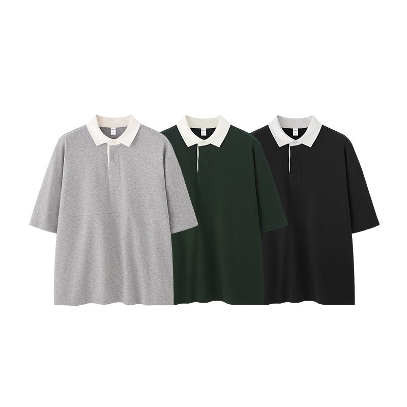 T-shirt à revers, polo de montagne de couleur contrastée