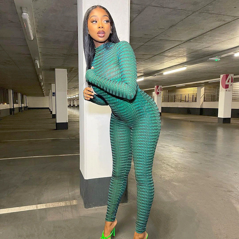 Nouvelle combinaison sexy slim à col rond et fermeture éclair invisible dans le dos