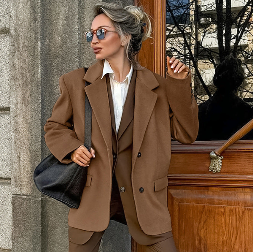 Loose Suit Woolen Coat