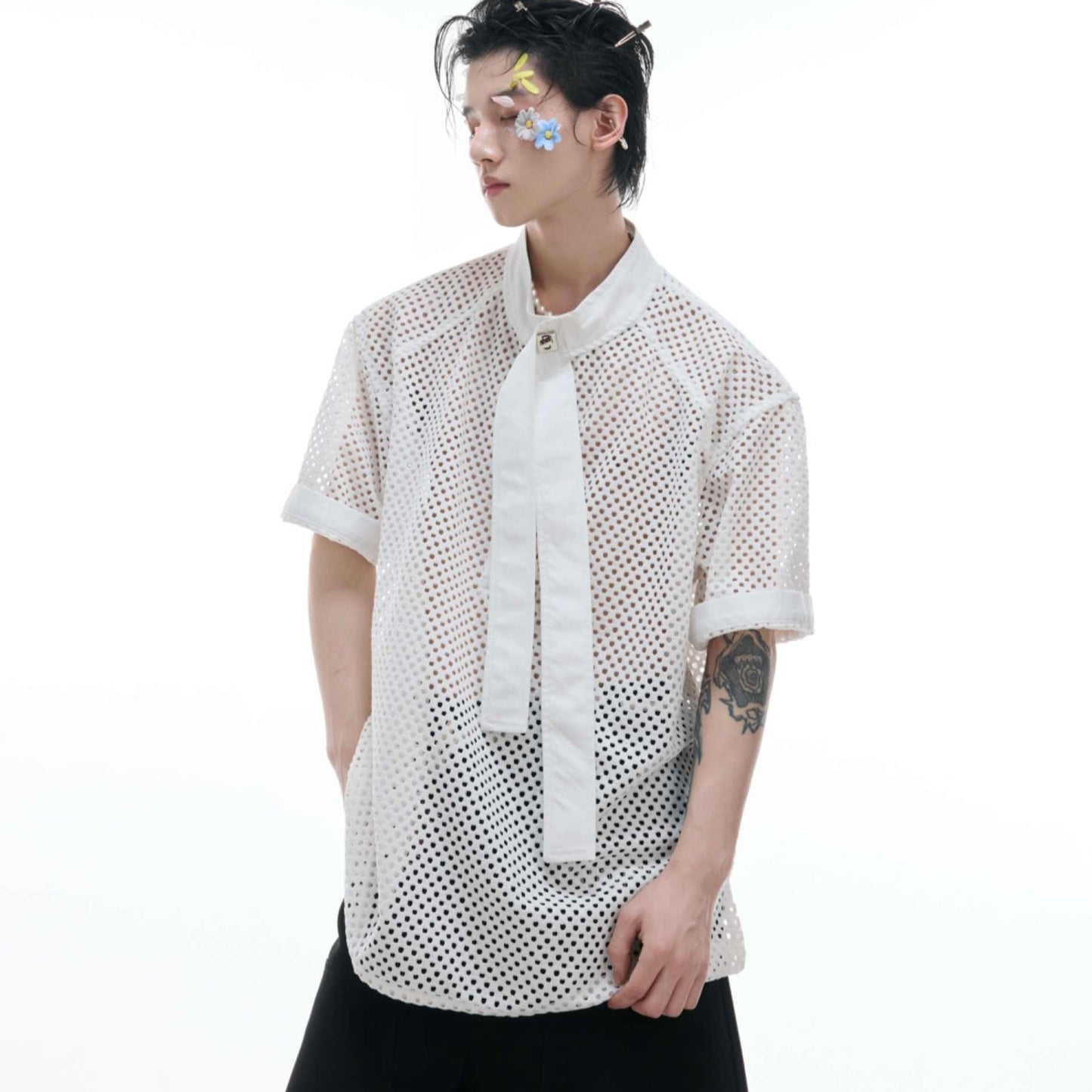 Tie Stitching Simple Advanced Loose Cold Men's T-shirt