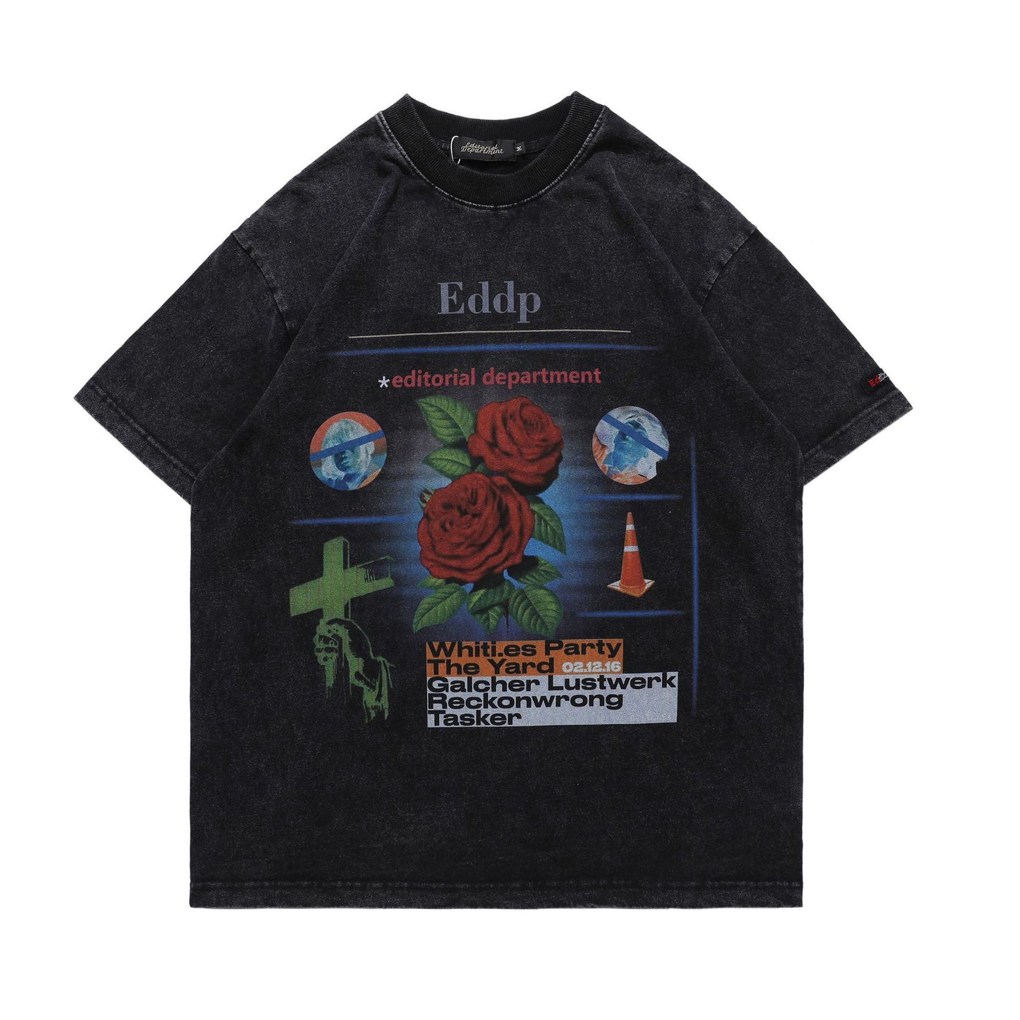 Loose Round Neck Fashion Original Design Washed T-shirt