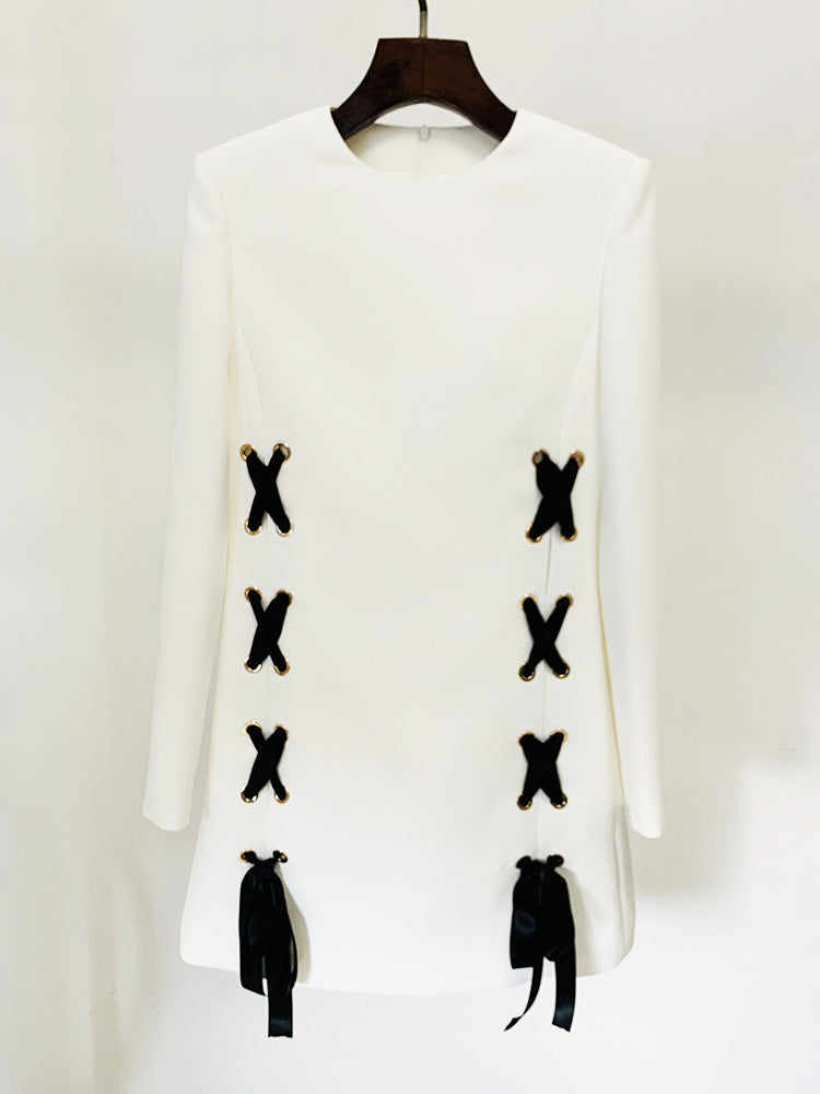 Ribbon Rope Long Sleeve Dress