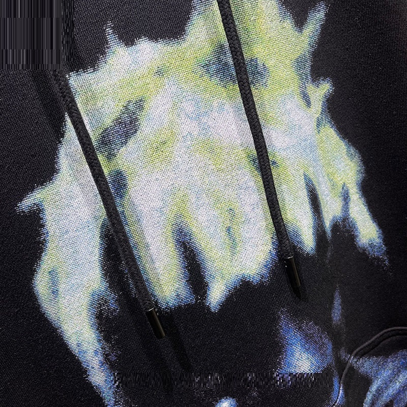 Hip Hop Thin Hooded Print Men's Sweatshirt