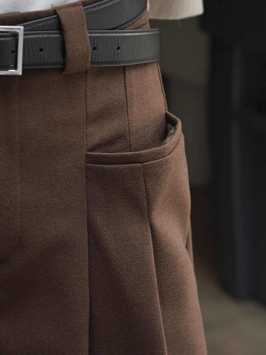 Pantalon décontracté ample à double pli