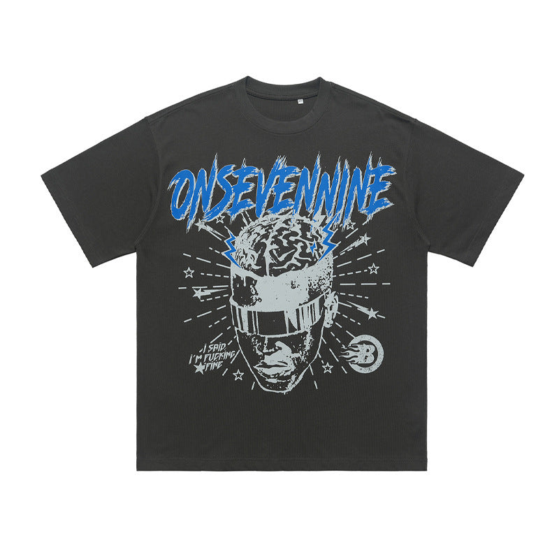 Letter Print Loose Short Sleeve T-shirt