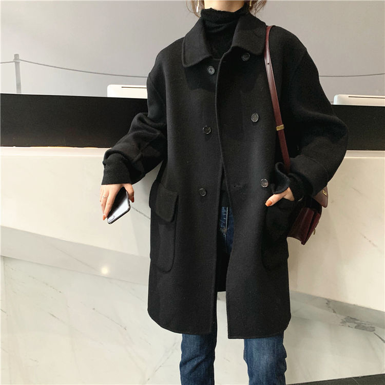 Manteau ample en laine mi-long