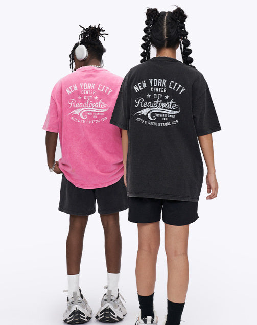 T-shirt imprimé à manches courtes pour femme, marque de mode, ample et tendance