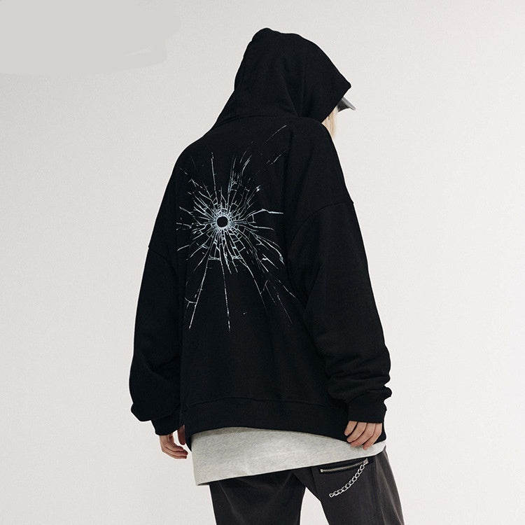 New Men's Printed Loose Hooded Sweater