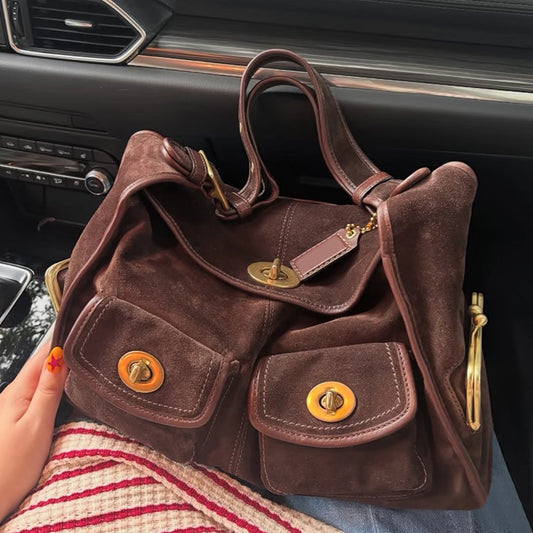 Retro Minimalist Versatile Womens Commuter Shoulder Bag With Multiple Pockets