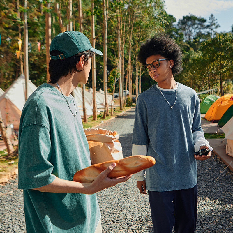 Men's And Women's Fashion Retro Short-sleeved T-shirt