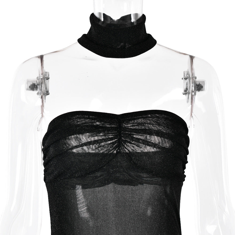 Robe queue de poisson slim haut de gamme de couleur unie