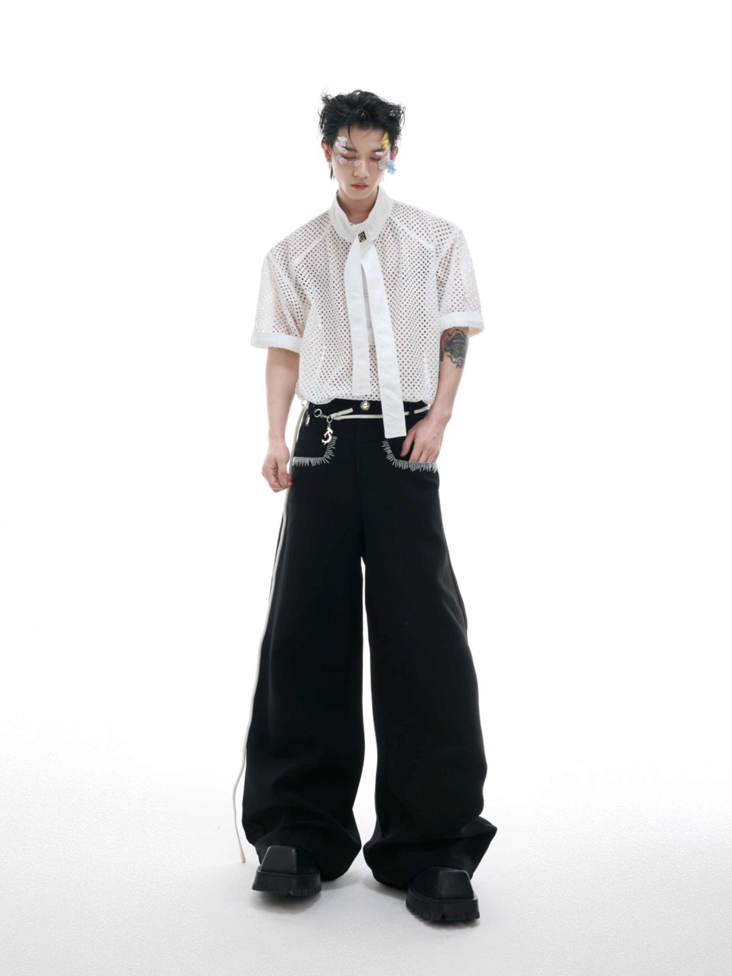 Tie Stitching Simple Advanced Loose Cold Men's T-shirt