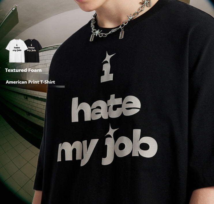 American Street Trendy Brand Loose Cotton Short Sleeve Men